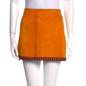 Luca Luca Vestiaire Collective Suede Leather Mini Skirt